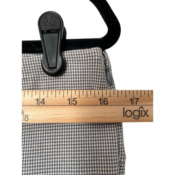 Loft Pants Womens Size 10 Grey White Herringbone Ankle Zip Tapered Leg Career - Picture 11 of 14